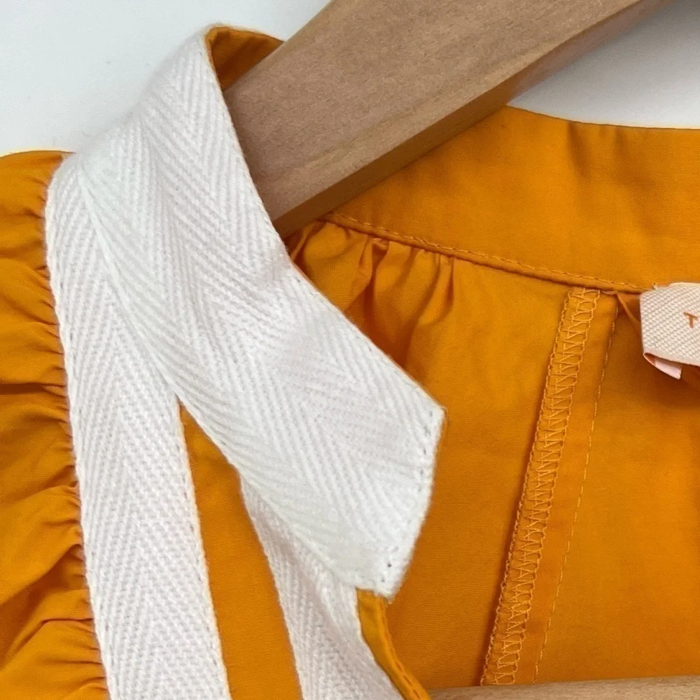 Tory Burch Puffed Sleeve Tunic Dress Vine Orange NWT Tory Burch SMALL NEW DRESS